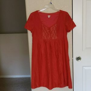 Fossil Silk Blend Lace Dress Medium